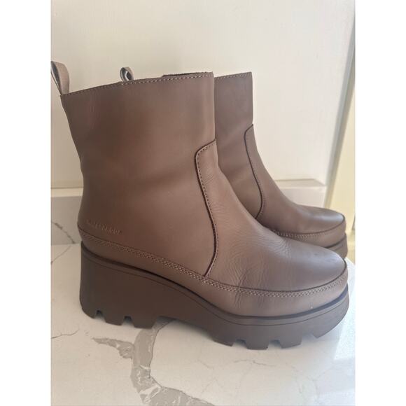 COUGAR Villa Waterproof Leather Platform Ankle Boots - Brown US 9 - Picture 6 of 6